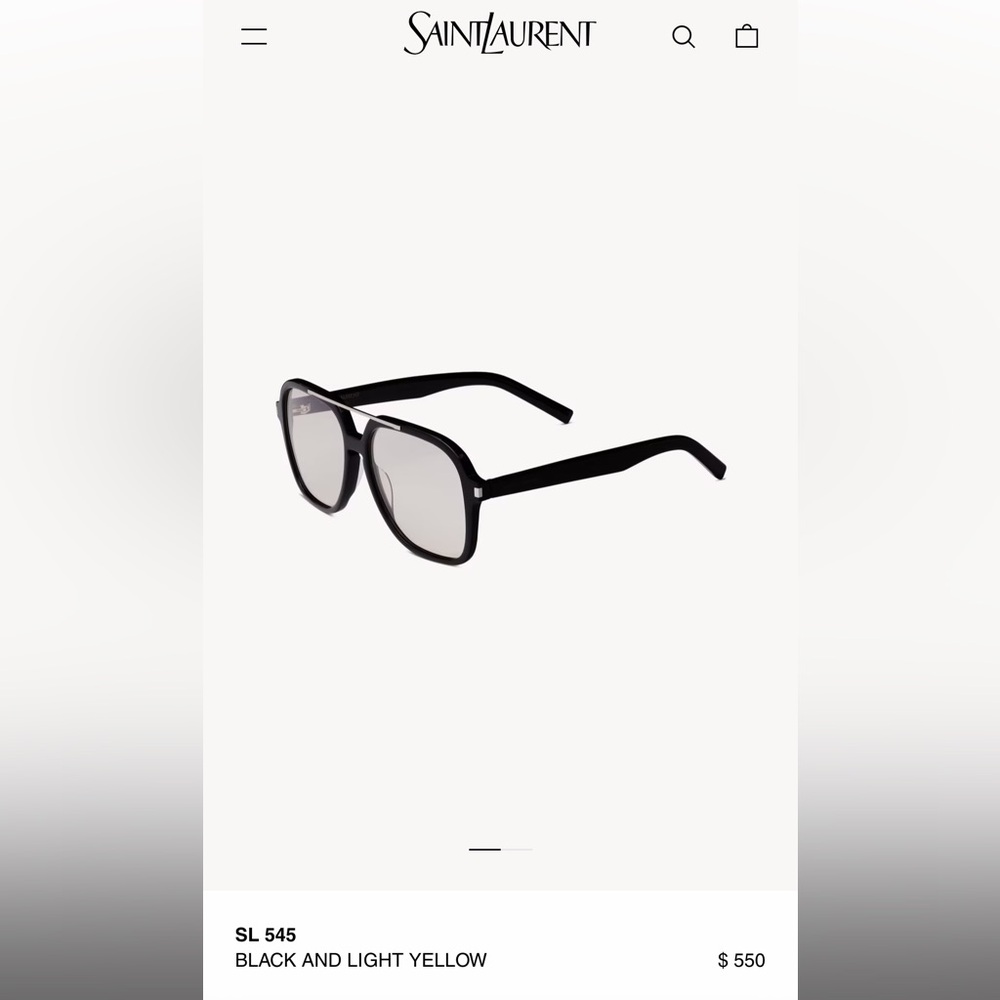 Saint Laurent Black and Silver Glasses SL 545